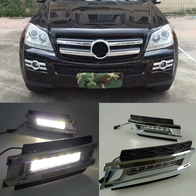 

1 set For Mercedes Benz W164 GL320 GL350 GL450 2006-2009 LED DRL Daytime Running Lights With ABS fog lamps Cover