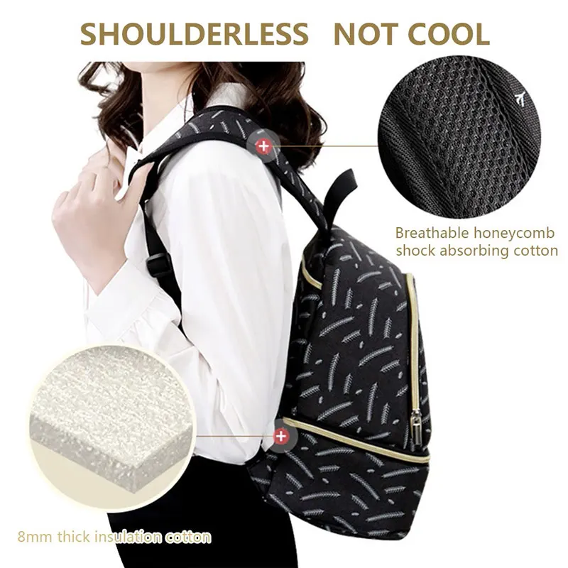 

Baby Bottle Diaper Bag Backpack Mom Milk Fresh Storage Cooler Bags For Bottle Leak-Proof Soft-Sided Double Decker Cooler Bag