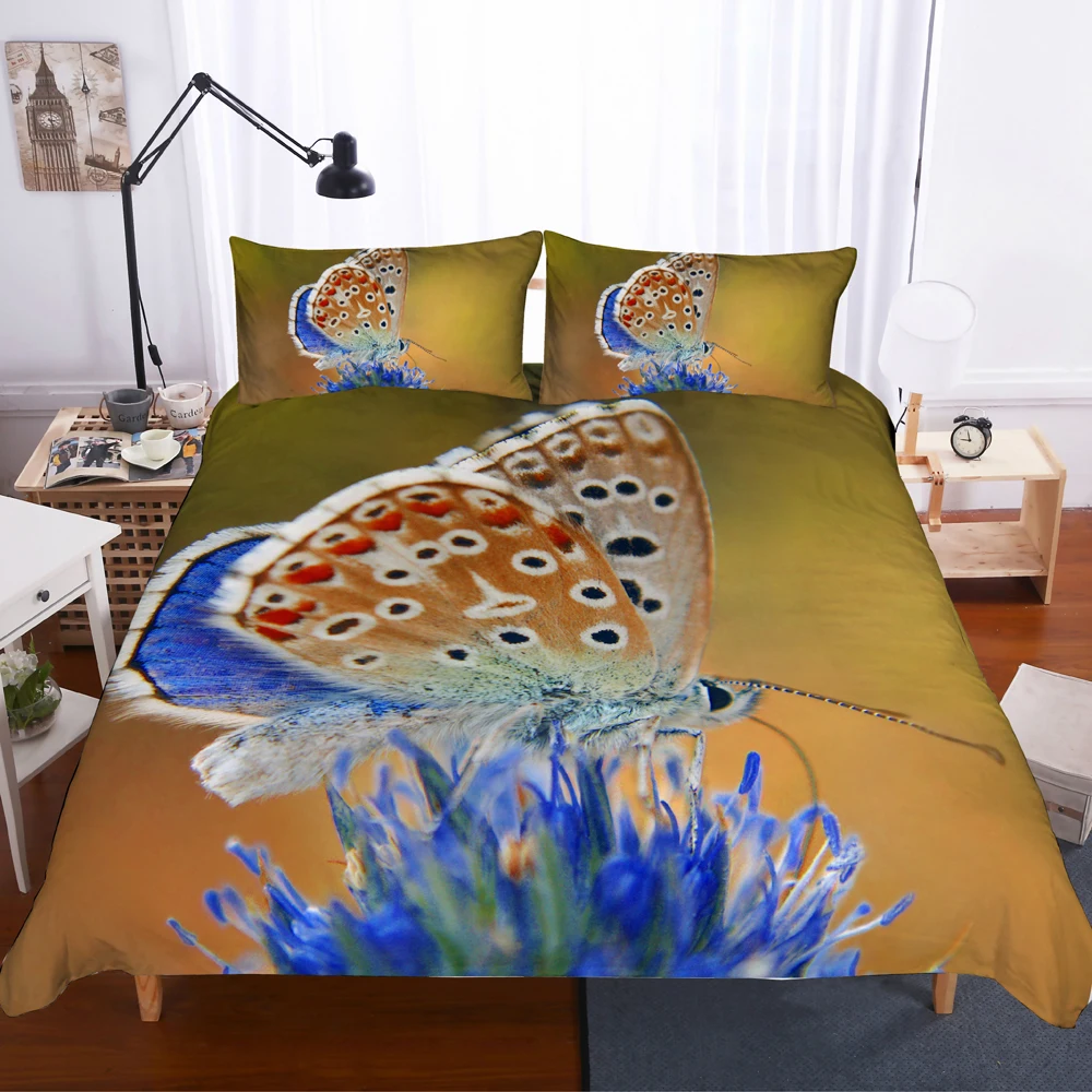 Комплект постельного белья с бабочками Детский набор пододеяльников наволочка