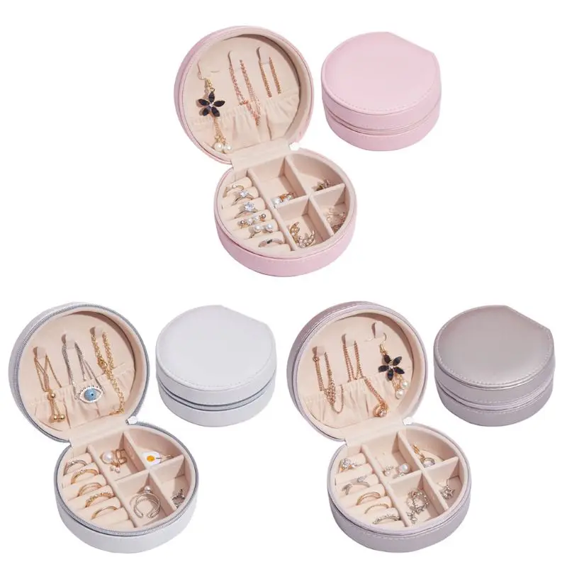 Купить Органайзер для путешествий, маленькая коробка для ювелирных изделий, искусственная кожа, для женщин и девочек, чехол для путешествий и порт...