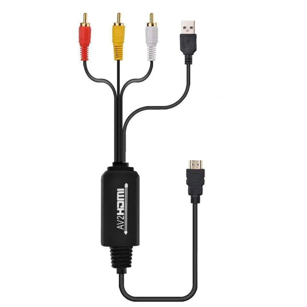 Композитный AV RCA к совместимому с HDMI конвертер Кабель 1 8 м 3-в-1 в выход для DVD STB HDTV |