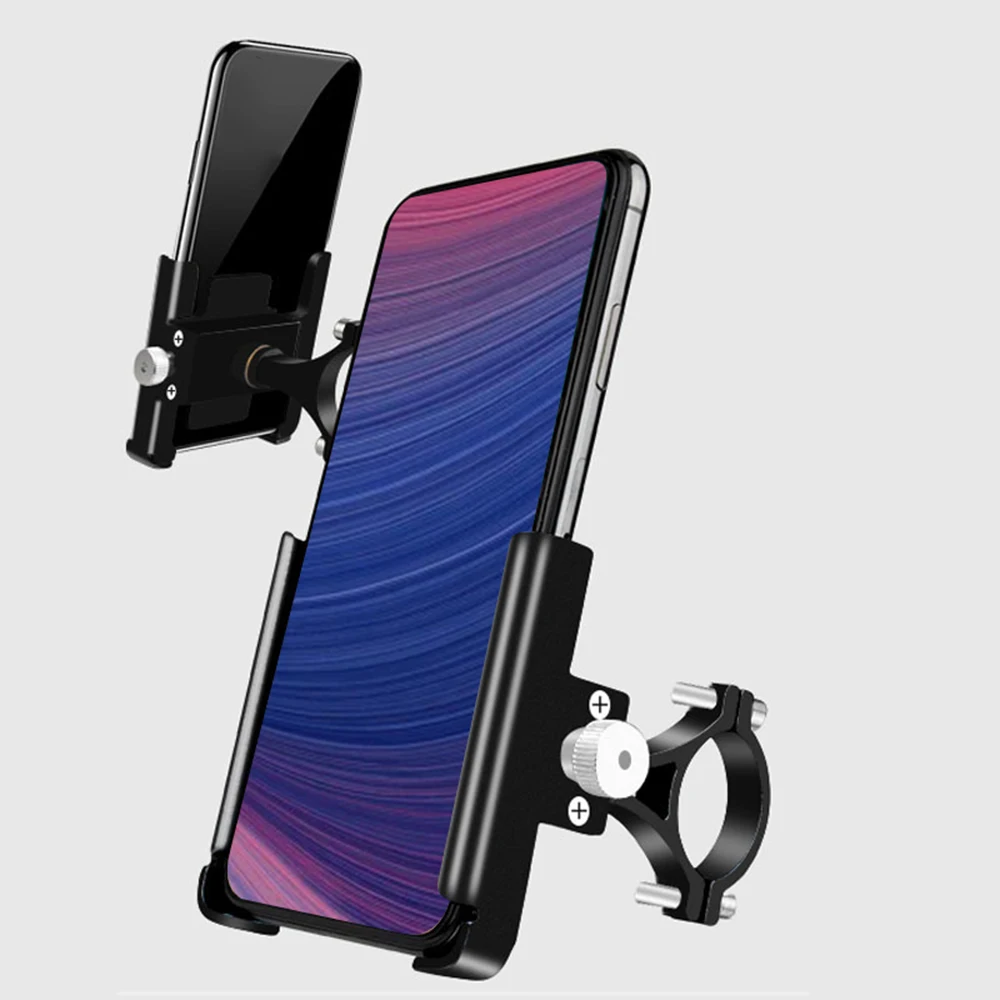 

Metal Motorcycle Bike Phone Holder Aluminum Alloy Anti-slip Bracket GPS Clip Universal Bicycle Phone Stand for all Smartphones