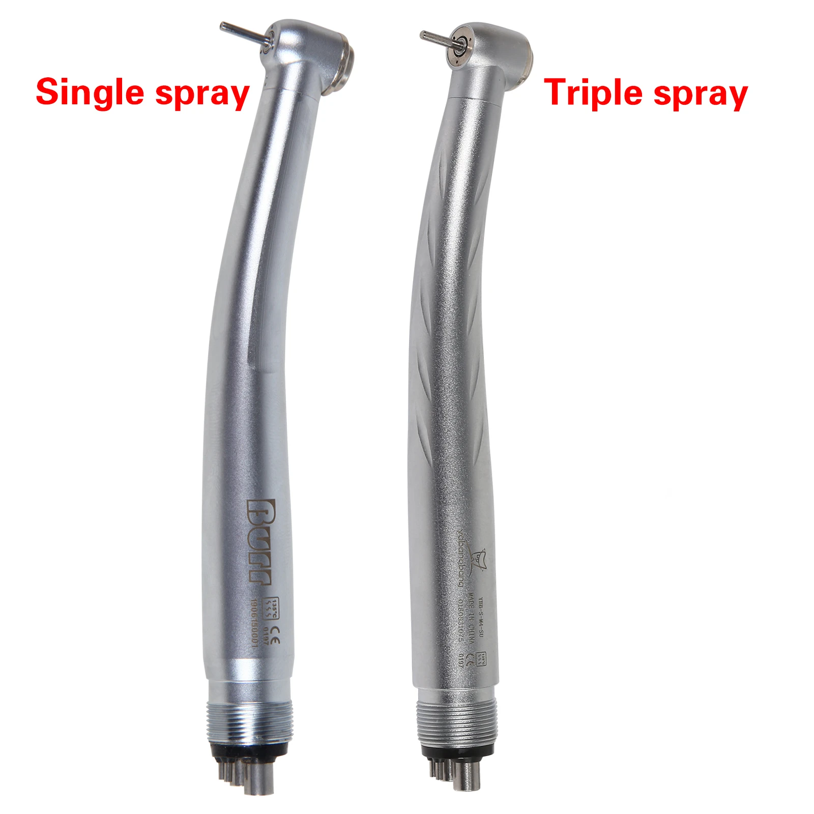 NSK Style Dental High Speed Turbine Handpiece Push Button 4 Hole Triple/Single Spray