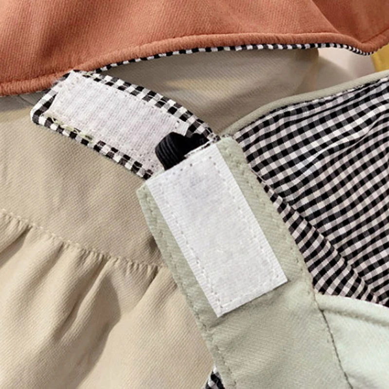 

Fashion Girls Solid Color Plaid Hat Casual Outdoor Beach Hat Wide Brim Sun Hat For Kids Summer Empty Top Folding Visor Cap