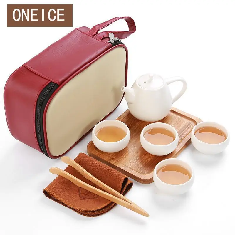 Китайский дорожный чайный набор керамический портативный горшок фарфоровый