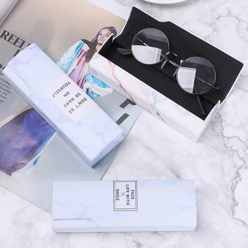 1 шт. Новый Чехол для очков унисекс в мраморную полоску переносная коробка