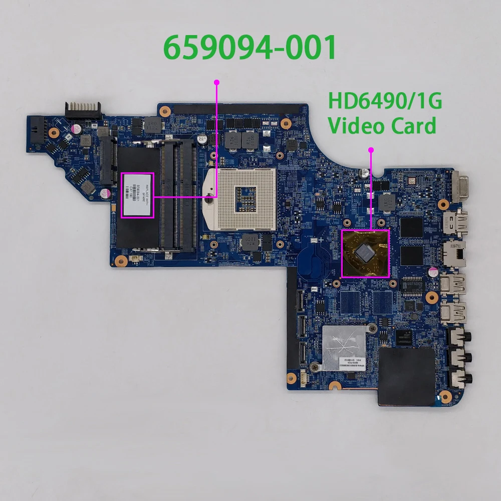 659094-001 w HD6490/1G Graphics for HP Pavilion DV7-6101TX DV7-6100 Series DV7T-6100 Laptop NoteBook PC Motherboard Mainboard