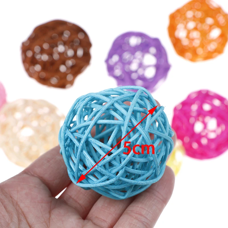 

10Pcs/lot Christmas Decor 5cm Rattan ball Home Ornament Supplies Artificial Straw Ball For Birtay Party Wedding Decoration