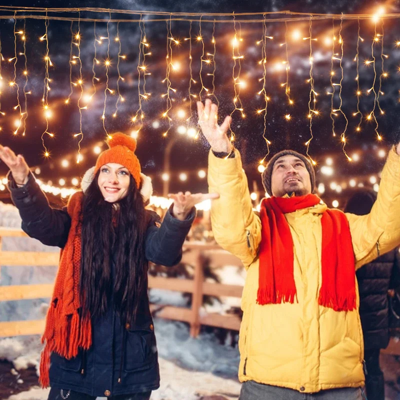 

Street Garland on The House Christmas Decorations Droop 0.5/0.6/0.7M Waterproof Fairy Light LED Festoon Icicle Curtain Light