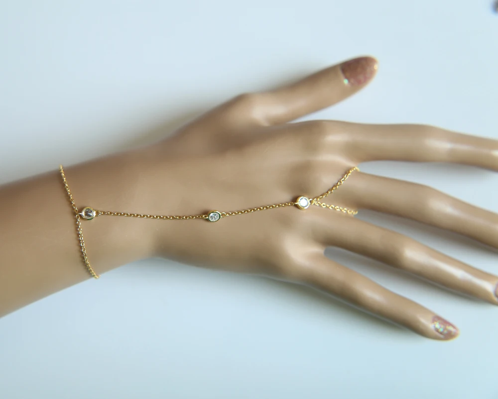 Новое поступление 3 шт. AAA Искрящийся кубический цирконий звеньевая цепочка 14 + см