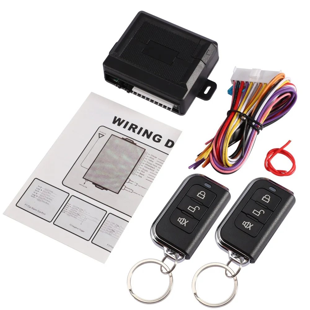 

Universal Car Alarm Systems Set Auto Remote Central Kit Door Lock Keyless Entry System Central Locking With 2 Remote Controls