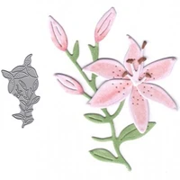 little lily flowers pattern metal cutting dies stencil scrapbooking photo album embossing for paper card diy crafts new