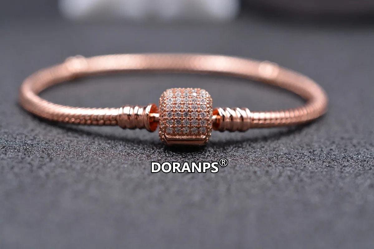 

DORANPS Original jewelry 925 beads charm bracelet for women gold plated bracelets ladies Jewellry gifts