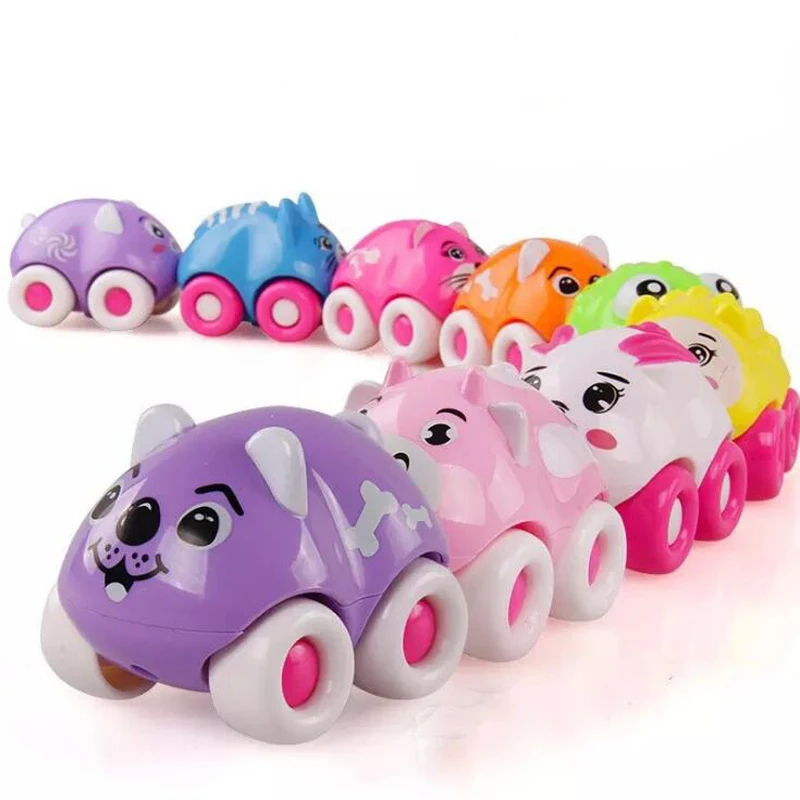 1 шт. мультяшный магнитный мини автомобиль с животными детские развивающие