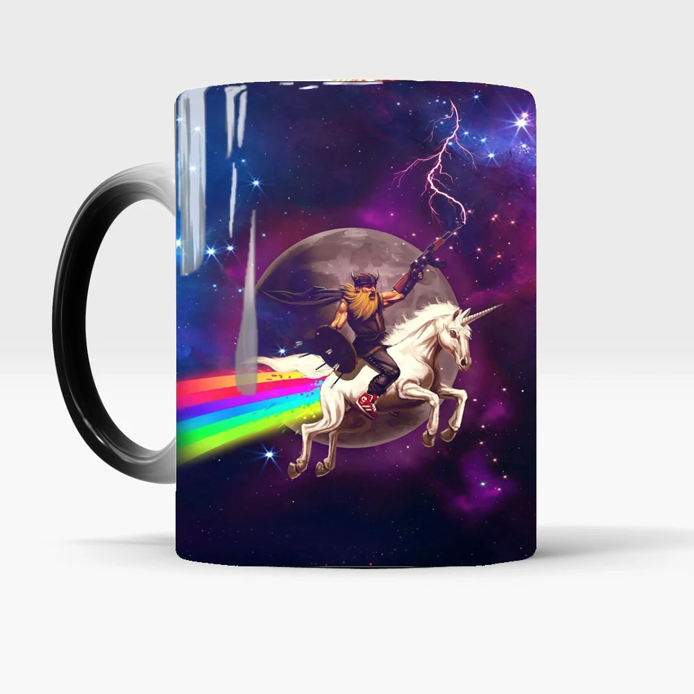 

Funny Hip-hop Magic Mug Western Cowboy Riding a Unicorn Mugs 11oz Creative Travel Tea Mug Color Changing Coffee Mugs and Cups