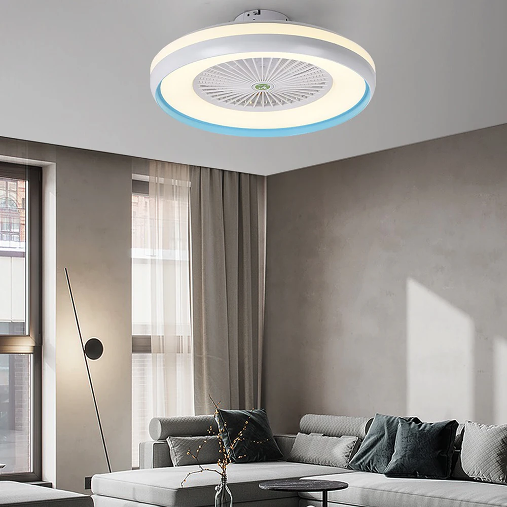 

LED Ceiling Light with Fan Stepless Dimming Remote Control Ceiling Light Modern LED Ceiling Light for Bedroom Living Room