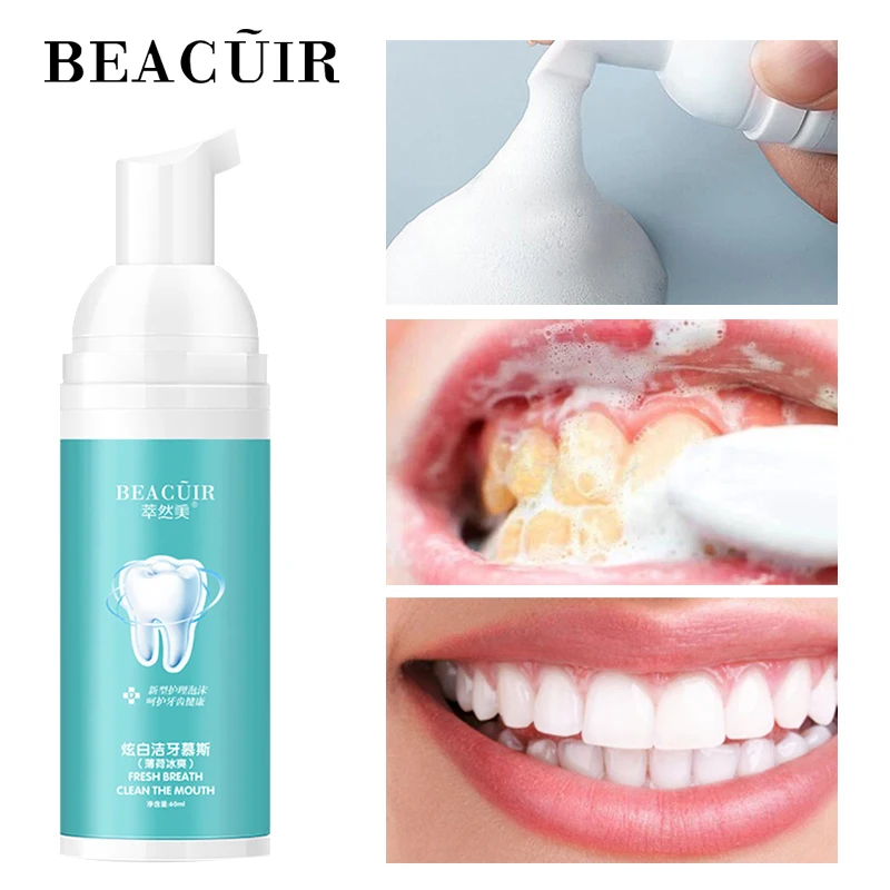 

BEACUIR Tooth Whitening Mousse Cleaning Toothpaste Remove Plaque Stains Oral Odor Fresh breath Bright Teeth Dental Care Tool 60g