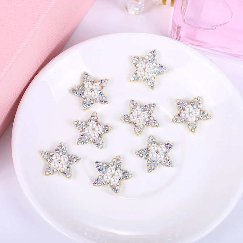 

800pcs pearl diamond rhinestone Glitter Star Padded Patch Appliqued DIY Craft Artesanato Material Kids Headwear Hair Accessories