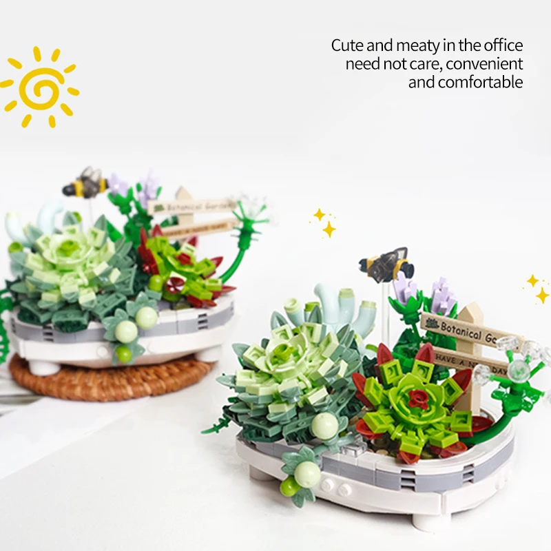 389 шт. Детский конструктор суккуленты