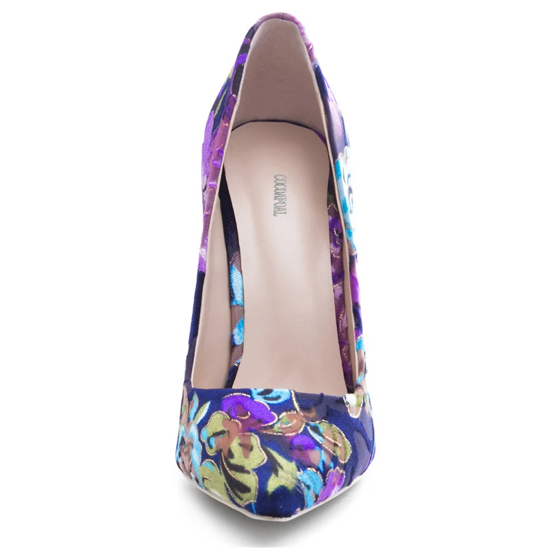 Женские туфли на шпильке YECHNE синие для невесты женские с высоким крючком