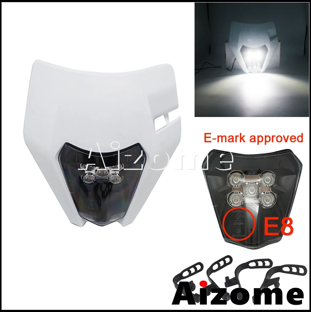 Светодиодные фары Enduro для мотокросса 12 В E8 Emark мотоцикла Yamaha Kawasaki MX EXC 450 SX XC WR DRZ KLX KX