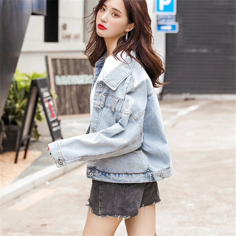 Короткая джинсовая куртка для женщин размера плюс весна осень 2020 модная новая
