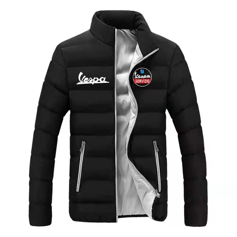 

Мужская модная трендовая одежда Vespa с логотипом на молнии, 2021 хлопок, зимняя теплая Стильная мужская брендовая Классическая куртка