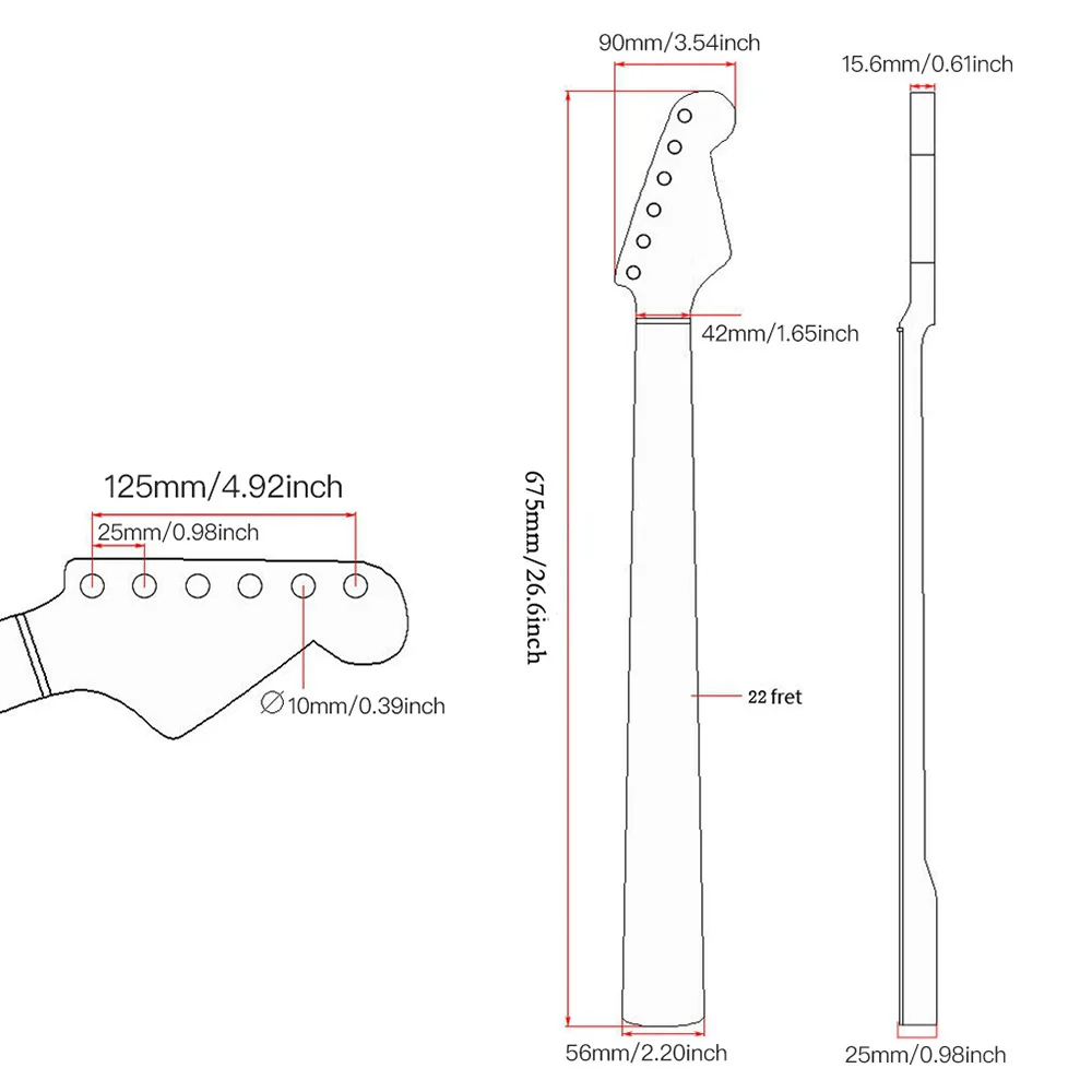 

22 Frets Guitar Neck Maple Neck Fine Workmanship Without Back Centerline Nice Gift For Guitar Lovers
