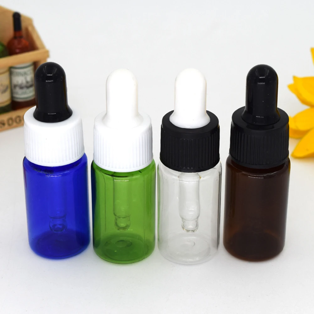 50 шт. Цветной пластиковый флакон-капельница пустой черный белый цвет шеи пипетки