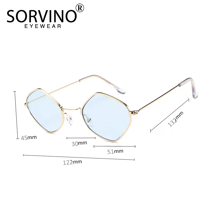 Солнцезащитные очки SORVINO винтажные маленькие квадратные с синими бриллиантами