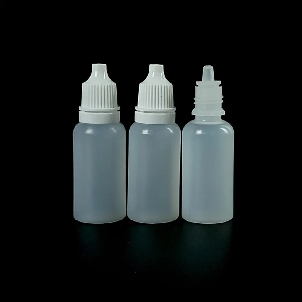 

50PCS 15ML Plastic Childproof Dropper Bottles Oil Lotion Refillable Bottle Empty Plastic Glue Bottles