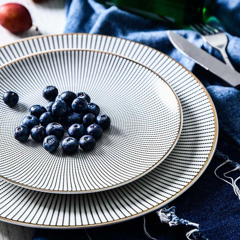 1 шт. посуда из Пномпеня Геометрическая 8/10 дюйма керамическая обеденная тарелка