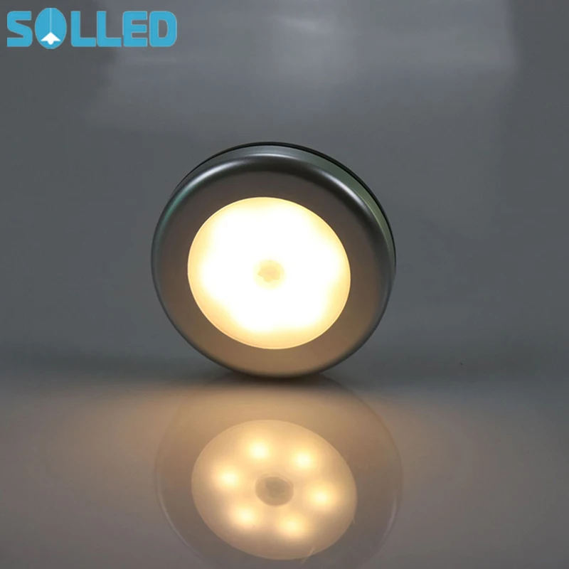 SOLLED 6LED датчик движения ночник магнитный беспроводной детектор света настенный