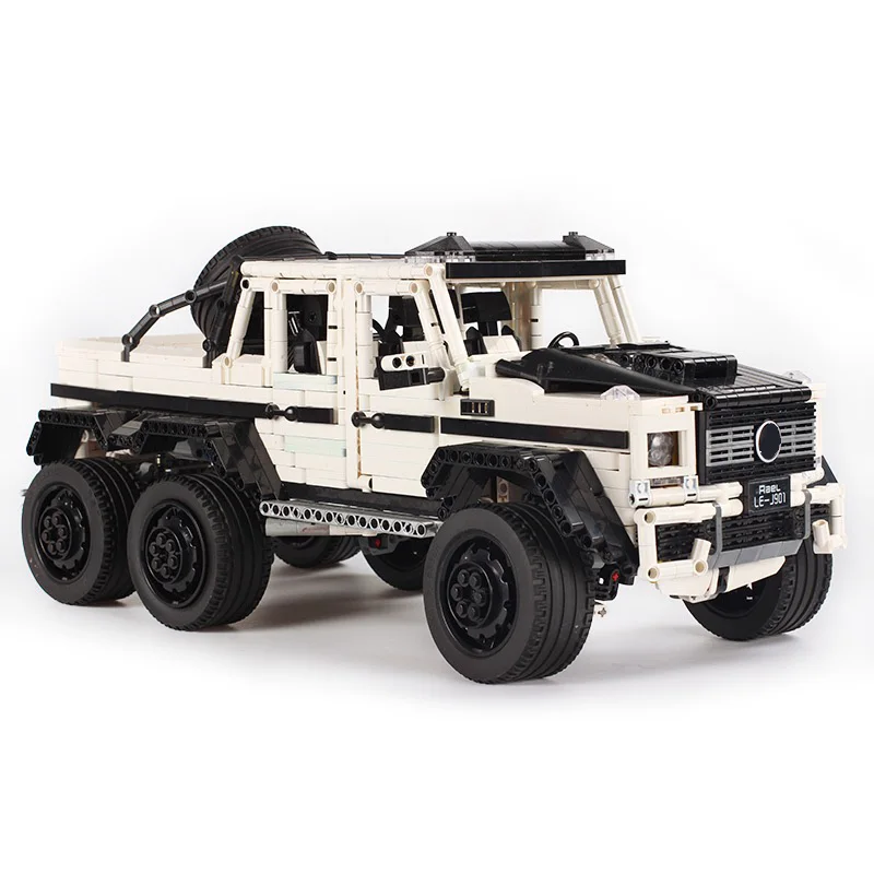 J901 White LE-J901 3300 шт. техническая серия RC автомобиль MOC 2425 G63AMG 6X6 LAND крейсер модель строительные блоки кирпичи автомобили игрушки для детей - Цвет: J901 White