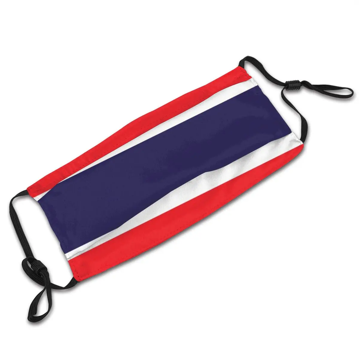 

Thailand Flag Unisex Reusable Face Mask Anti Haze Anti Dustproof Mask With Filters Protection Mask Respirator Mouth Muffle