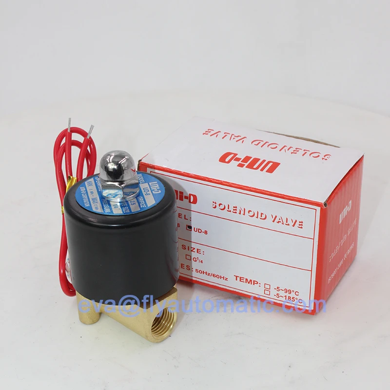 UNID UD-8 G1/4 &quot2/2-полосные латунные проводящие водяные электромагнитные клапаны