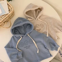 baby hoodie cotton infant long sleeve tops fashion cartoon smiley print hoodie for baby boys hooded sweatshirt girls clothes