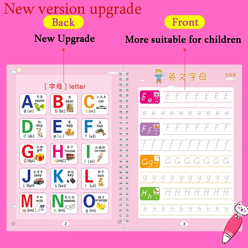 3D многоразовые английские алфавитные игрушки для рисования почерк Groove Auto Fades