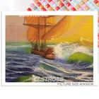 5D алмазная живопись сделай сам, желтая парусная лодка, Абстрактная Живопись ландшафта на морских волнах, украшение для дома на заказ