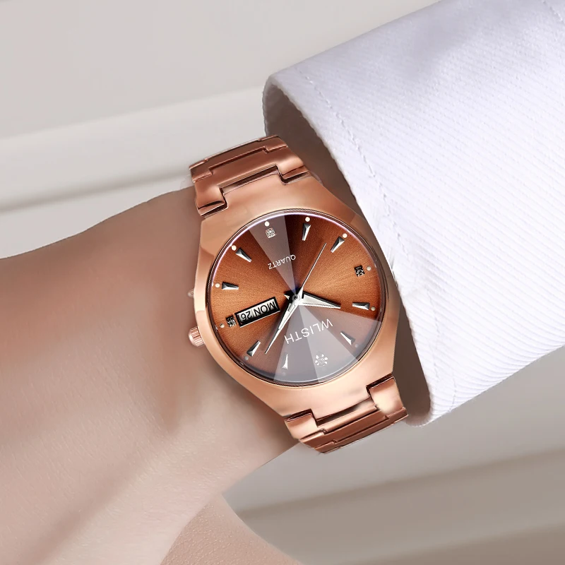 

Couple Watches for Lovers Quartz Wristwatch Fashion Business Men Watch for Women Watches Coffee Gold