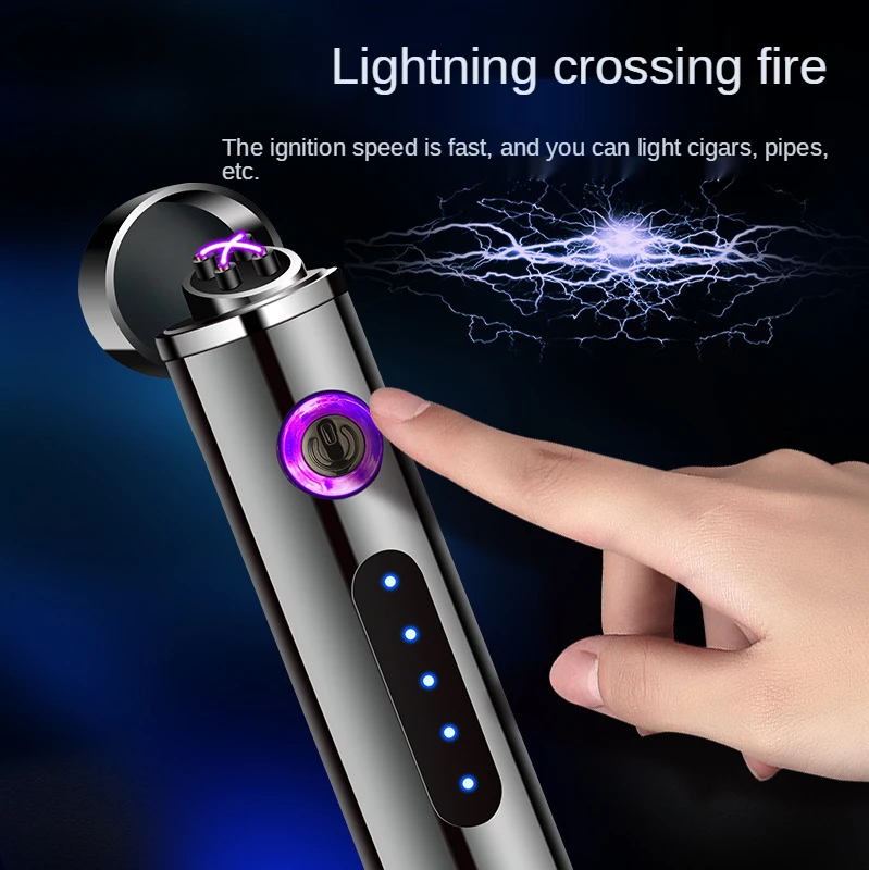 

Creativity Electric Metal Lighters Smoking Windproof Dual Arc Plasma Rechargeable USB Lighter Disposable Cigarette Gadgets