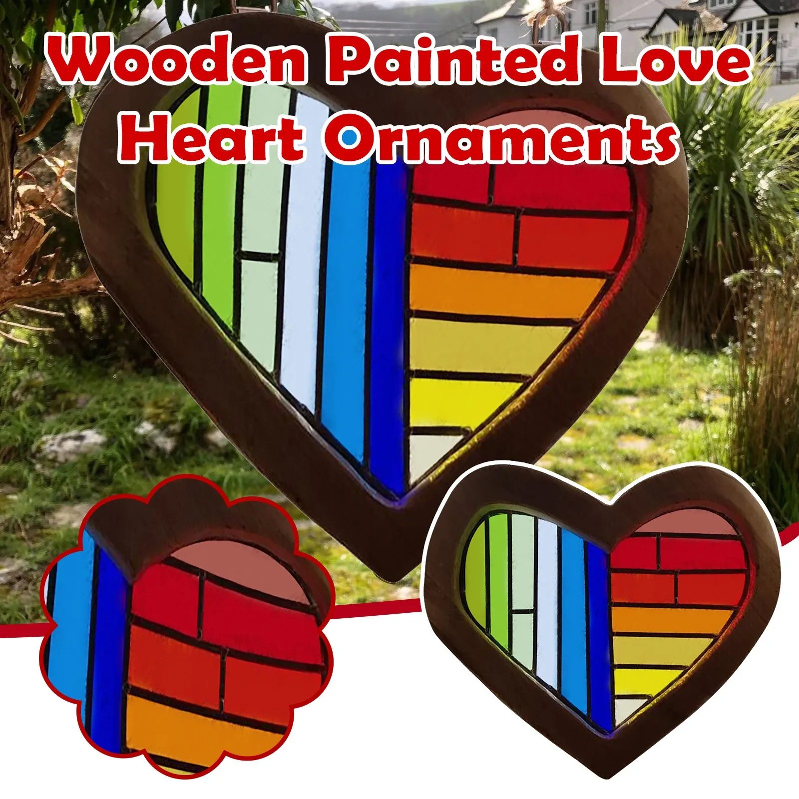 Декоративные поделки украшения для дома деревянные окрашенные любовные