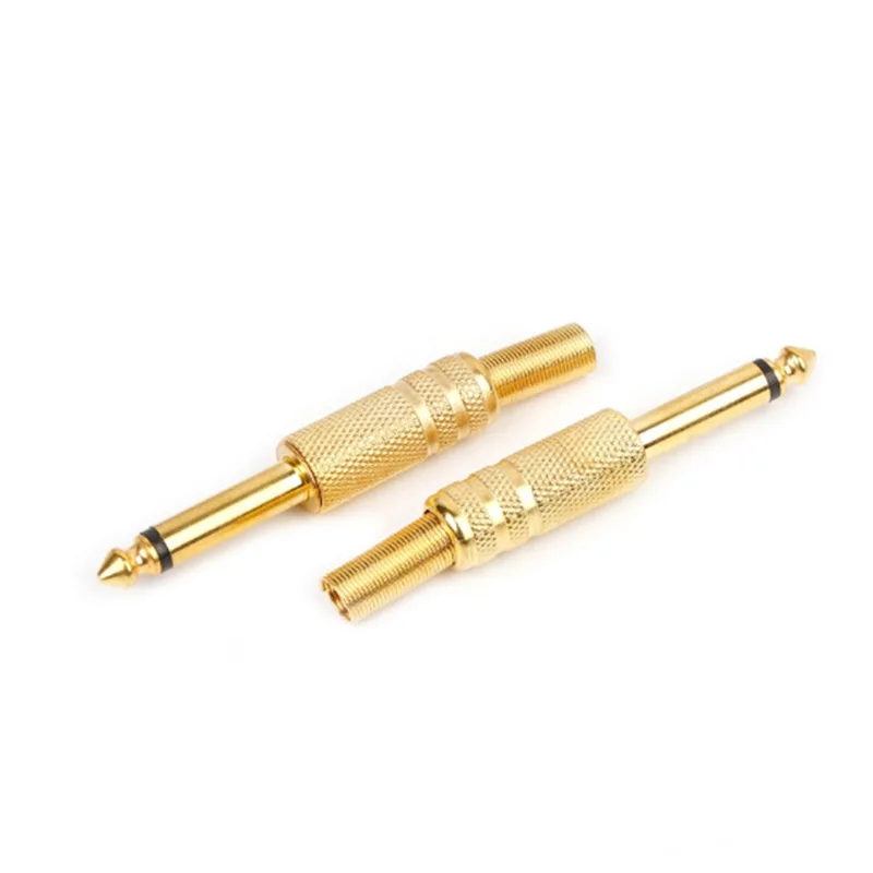 5 шт. позолоченный 6 35 мм штекер 1/4 моно разъем аудио паяльный L15 металлический