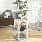 Многофункциональная цилиндрическая игрушка для кошек H91cm, мебель для лазанья с игровым мячом, Когтеточка из дерева, для домашних питомцев