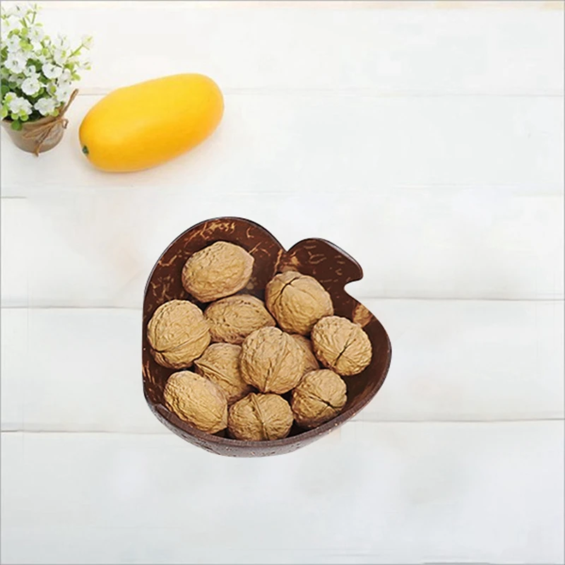 Натуральный миска из скорлупы кокоса десертная тарелка чаша в форме яблока для