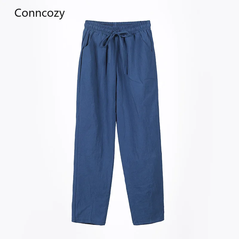 

Women's Pants Spring Summer Cotton Trousers Casual Harem Pants Loose Ankle Length Pure Color Pants Korean Ladies Leisure Pant