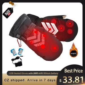 Зимние электрические теплые перчатки с аккумулятором, лыжные перчатки с подогревом, велосипедные Снегоходы, мотоциклетные рукавицы