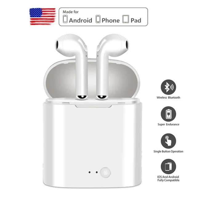I7s TWS Спортивная Bluetooth-гарнитура с стерео беспроводным микрофоном беспроводная