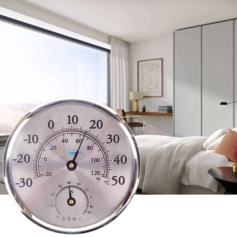 

Wall-mounted Thermometer Hygrometer / Household Indoor Temperature Monitor Humidity Meter No-battery-needed Mechanical M09 21