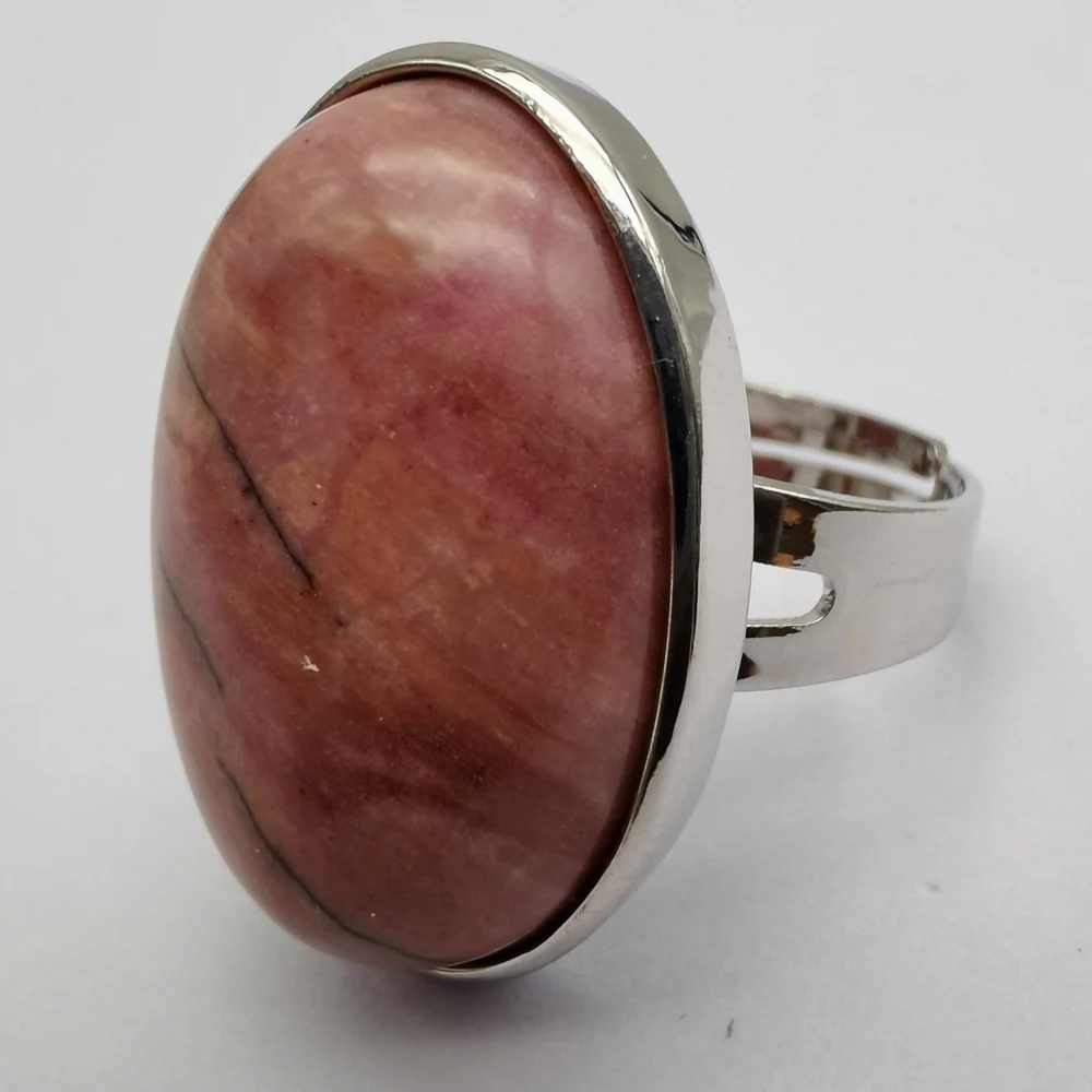 Rhodonite Лабрадорит унакит эпидот Howlite Родонит Howlite камень Сердолик Овальный драгоценный камень палец кольцо Размер 8 ювелирные изделия для женщин подарок 1 шт - Цвет основного камня: Rhodonite